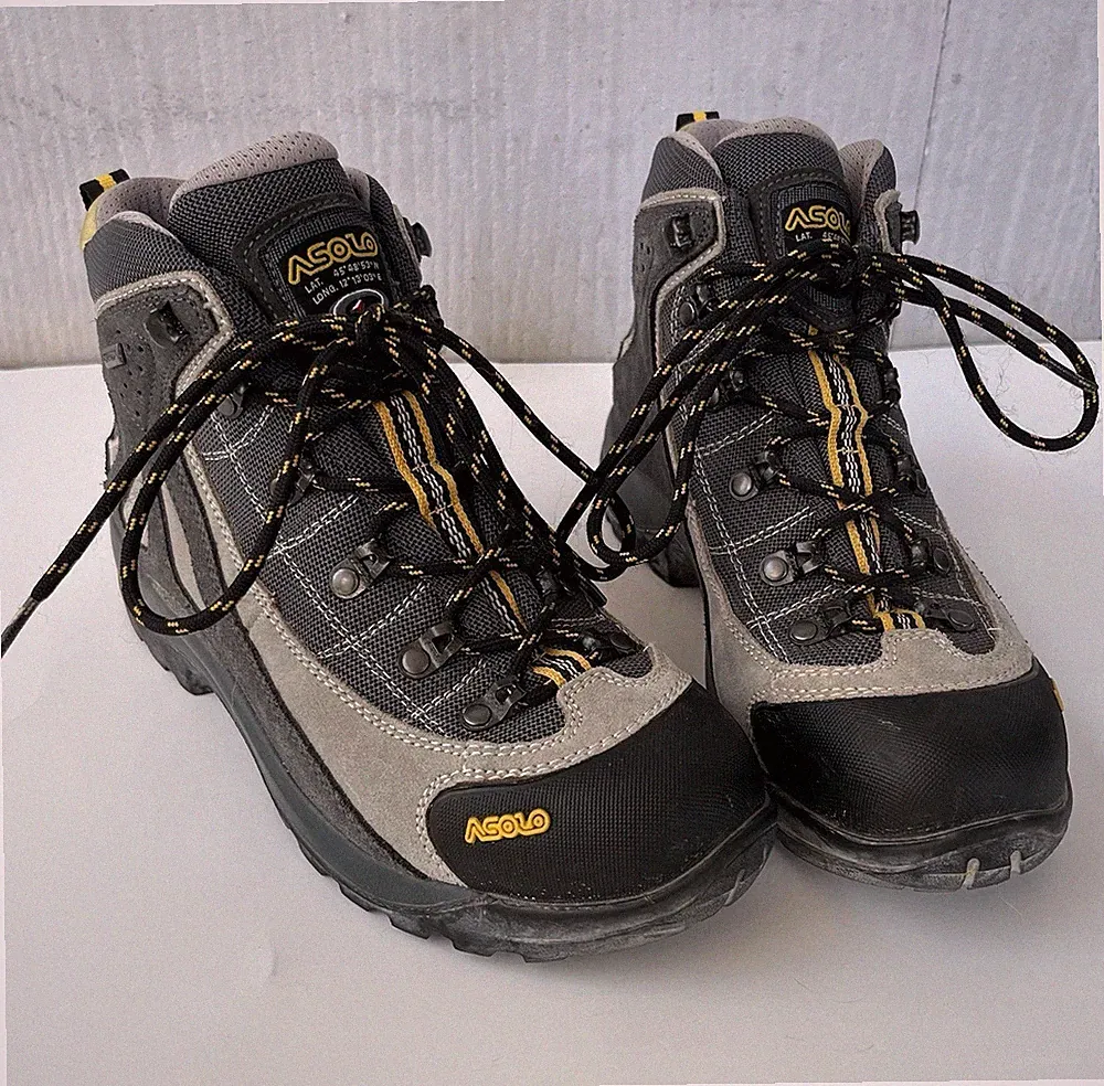 Asolo Yellow Black Women’s Size 8 Waterproof Gore-Tex Hiking Boots Barely Worn