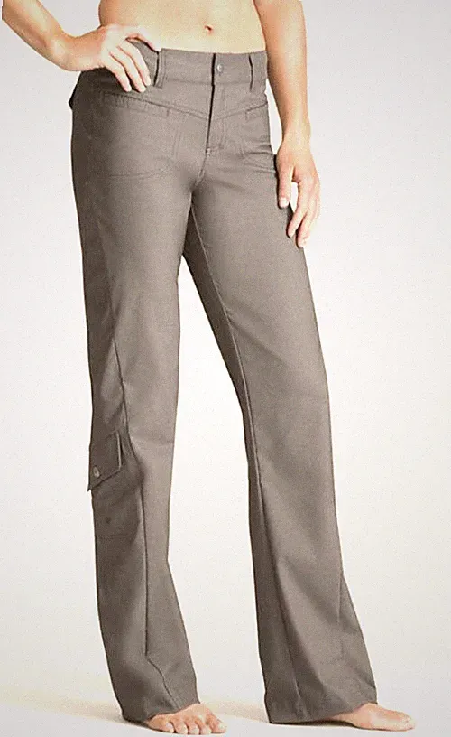 ATHLETA NWOT Women's 14 Tall Pants Hiking Low Rise Cargo Utility Gray Boot Leg