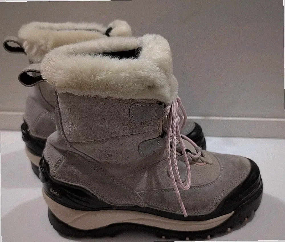 Cabela's Dry Plus Thinsulate Hiking Boots Women's Pink Laces Sz 6.5 M Faux Fur
