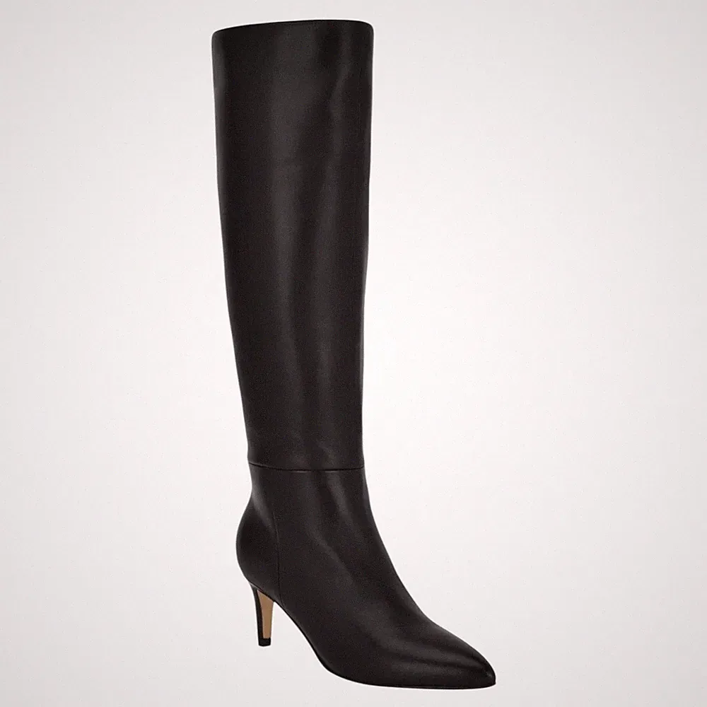 Calvin Klein Women's Garray Pointy Stiletto Heel Knee High Boots Black Size 6 M