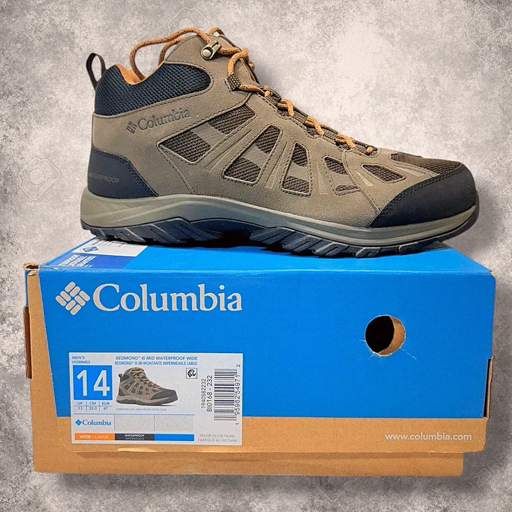 Columbia Redmond III Mid Waterproof Hiking Athletic Shoes Boots, Men’s 14