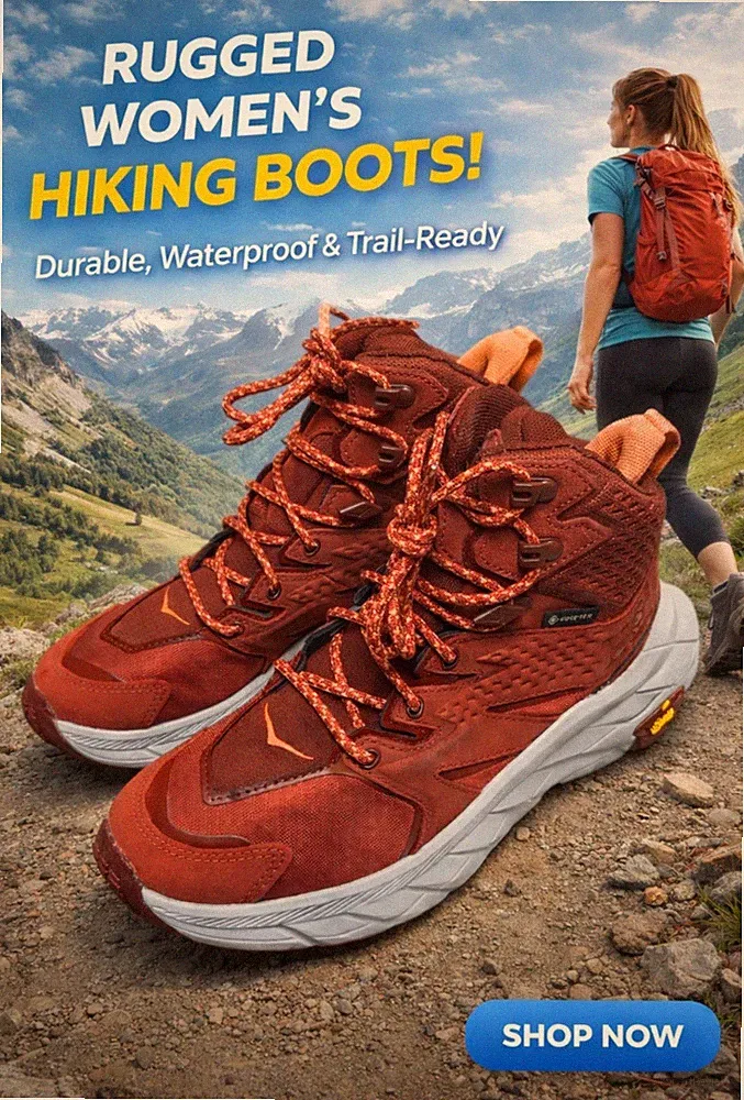 Hoka One One Women's Hiking Boots Red Waterproof Trail Shoes Size 5.5