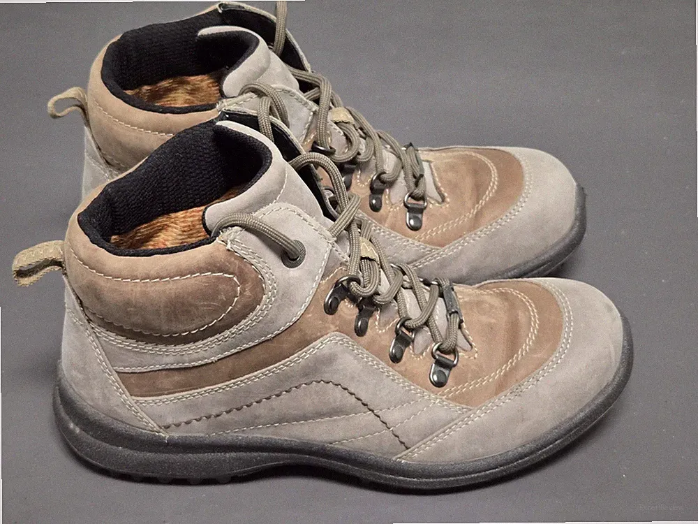 Hotter Summit STD Womens Leather Hiking Boots Gray Brown Size 9