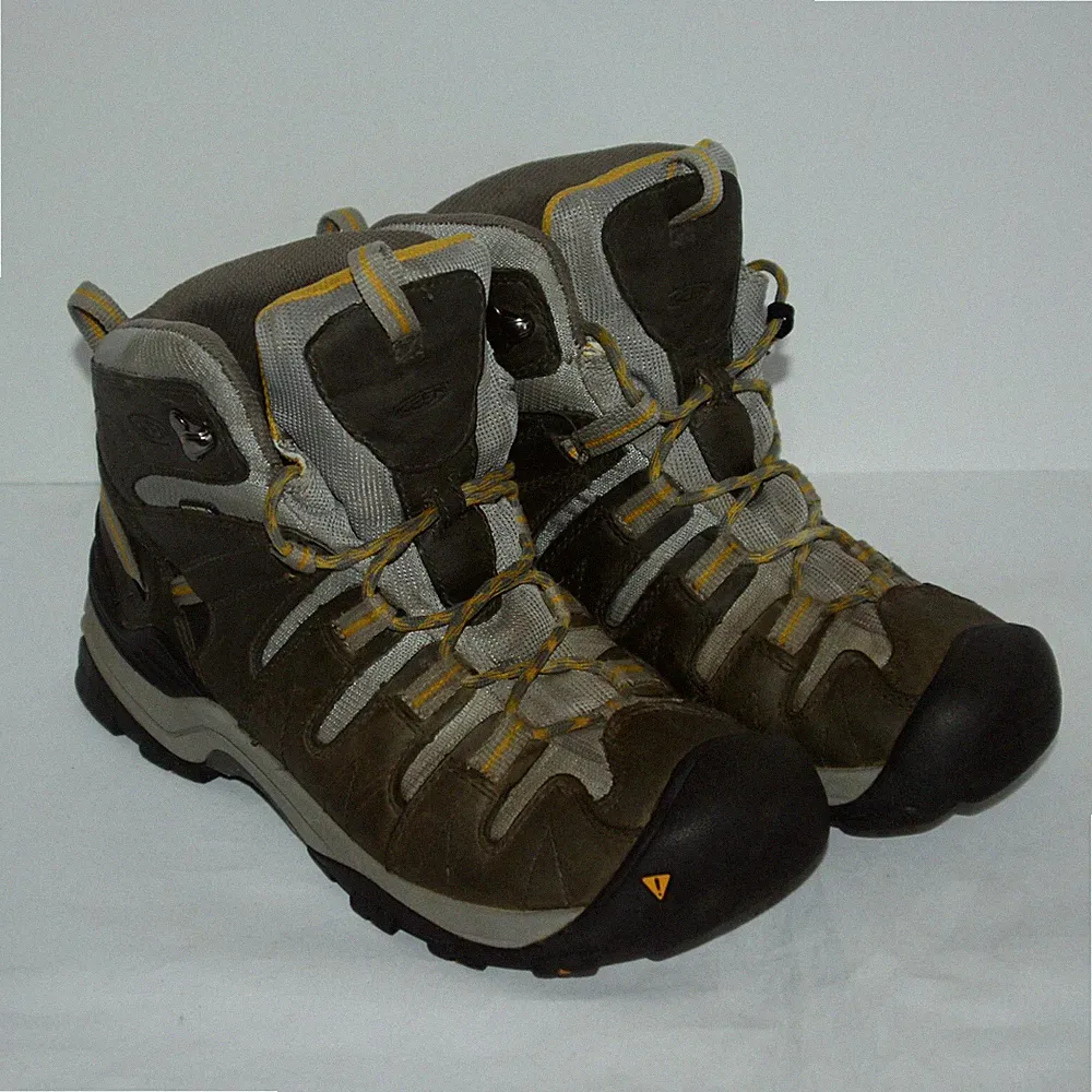 Keen Gypsum Women’s Slate Gray Yellow Mid Trail Hiking Boots 52019 Sz 10.5 US