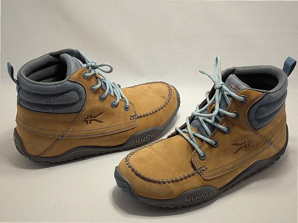 Kuru Quest Boots Womens US 11 Hiking Leather Golden Wheat Slate Gray Blue Haze
