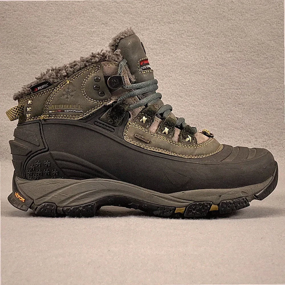 Merrell Winterlude Womens 6 Black Polartec Hiking Boots Waterproof Snow Hiking