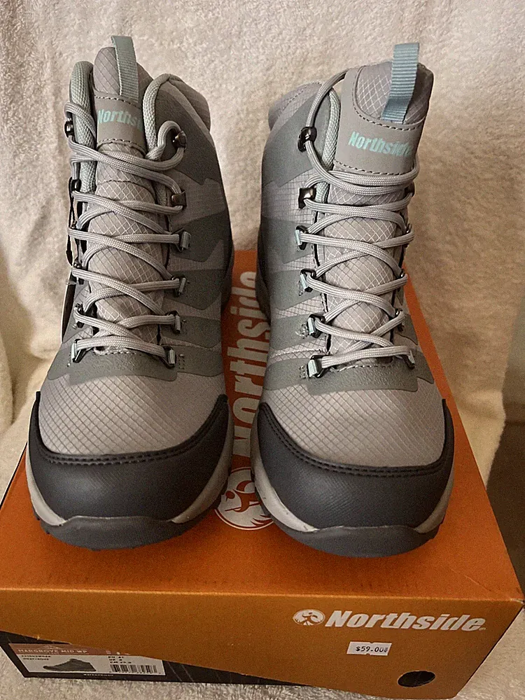 Northside Hargrove Mid WP Gray/Aqua ￼Size 10 Women’s Hiking Boots