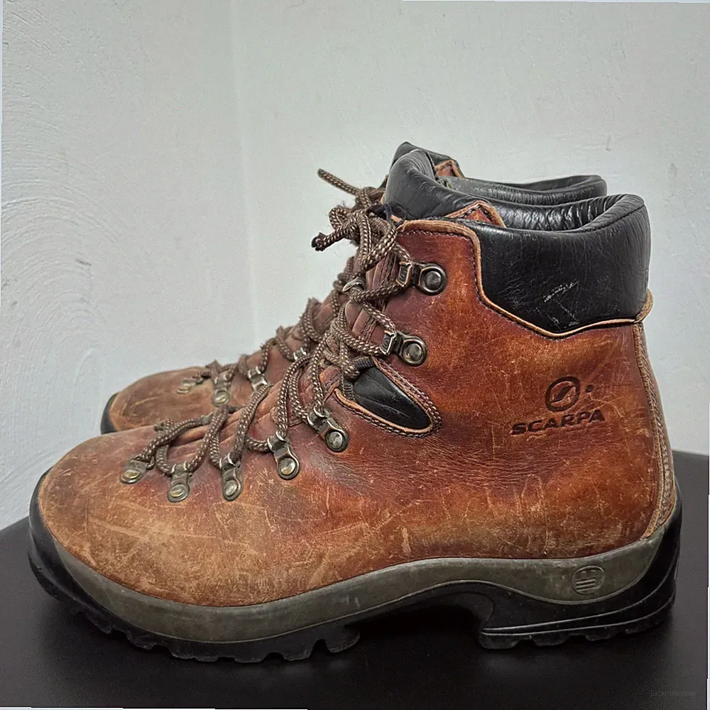 Scarpa Brown Leather Hiking Boots Size 45/11.5 Men's Women's 12.5 Made in Italy