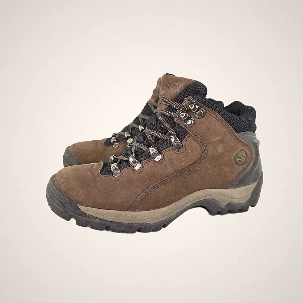 Timberland Flume Mid-Cut Womens Lace-Up Boot US 8.5 M Brown Nubuck Hiking Boots