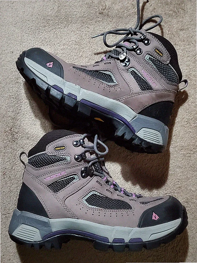 Beige women's hiking boots